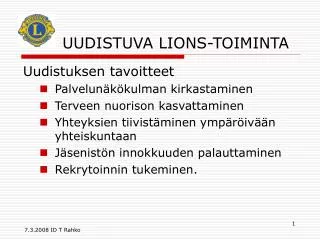 uudistuva lions toiminta