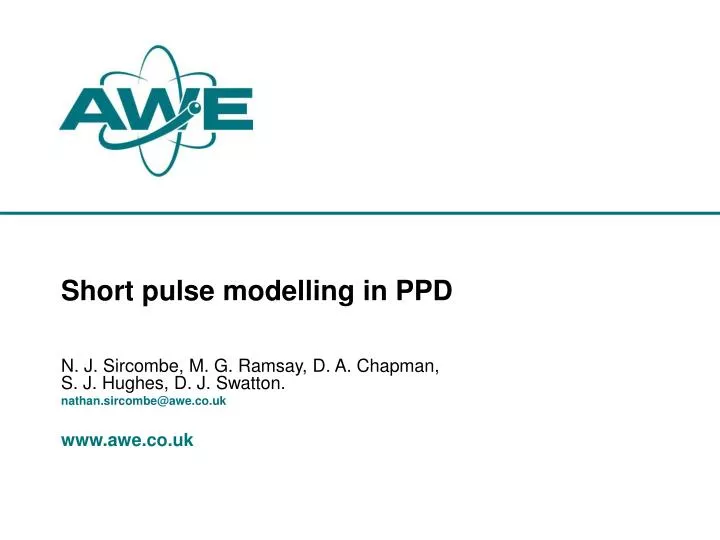 short pulse modelling in ppd