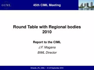 Round Table with Regional bodies 2010