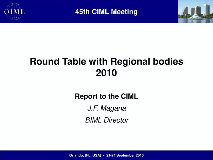 round table with regional bodies 2010