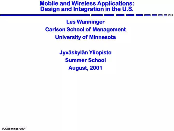 mobile and wireless applications design and integration in the u s