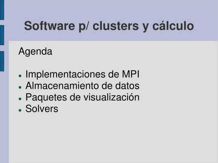 software p clusters y c lculo