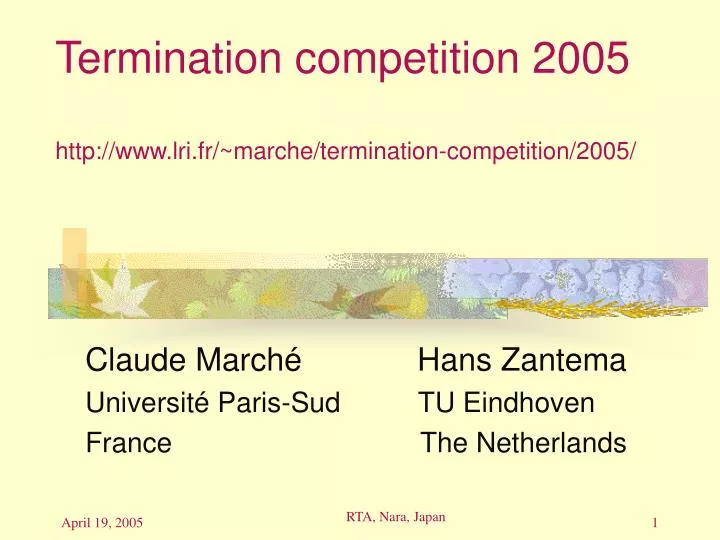 termination competition 2005 http www lri fr marche termination competition 2005