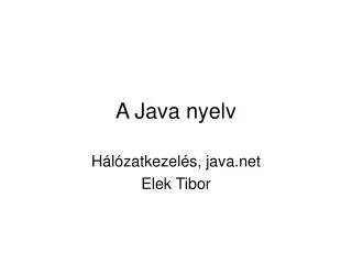 a java nyelv