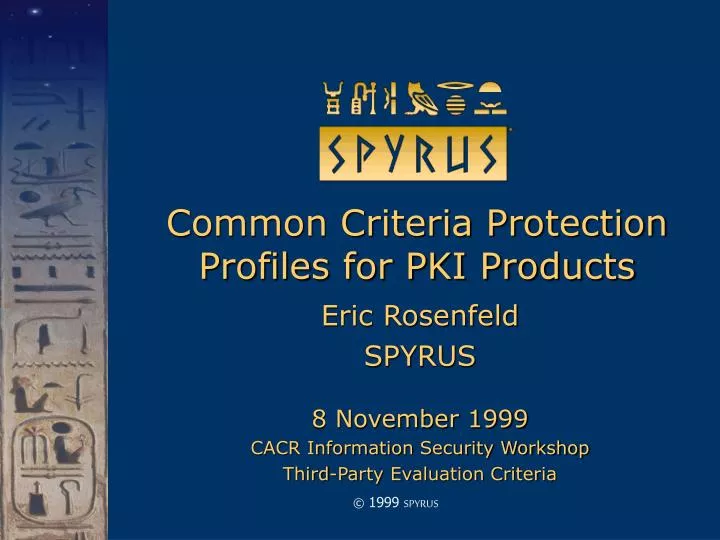 common criteria protection profiles for pki products