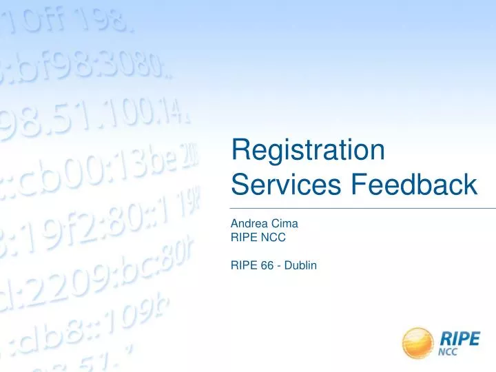 registration services feedback