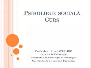psihologie social curs