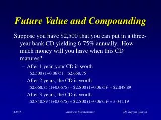 Future Value and Compounding