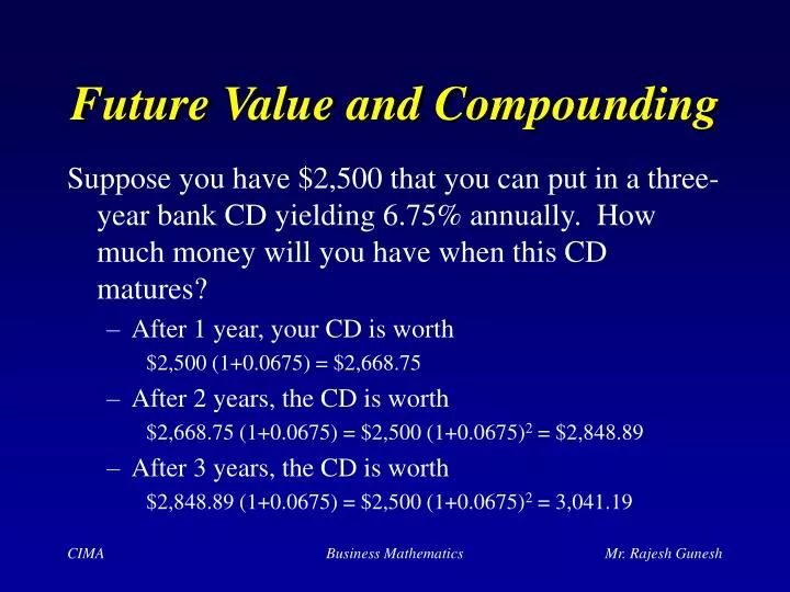 future value and compounding
