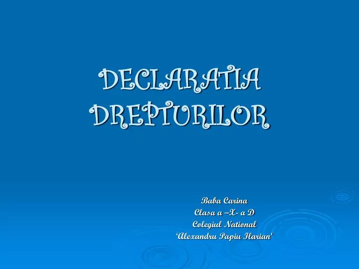 declaratia drepturilor