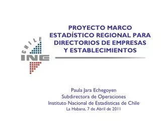 proyecto marco estad stico regional para directorios de empresas y establecimientos