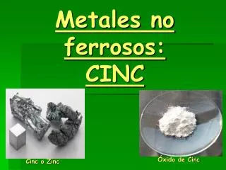 metales no ferrosos cinc