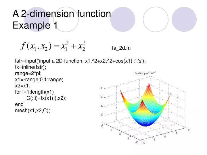a 2 dimension function example 1