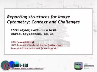 Reporting structures for Image Cytometry: Context and Challenges