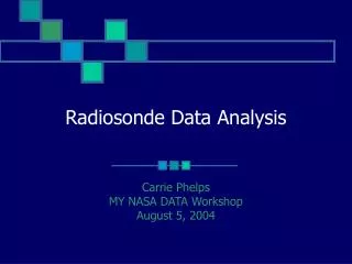 Radiosonde Data Analysis