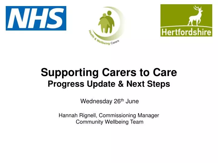supporting carers to care progress update next steps