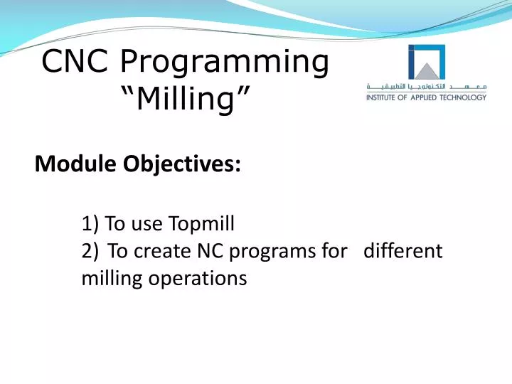 cnc programming milling