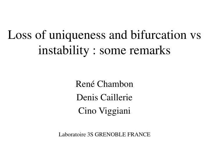 loss of uniqueness and bifurcation vs instability some remarks