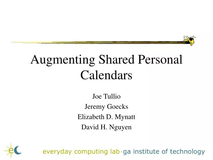 augmenting shared personal calendars