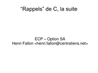 ecp option sa henri fallon henri fallon@centraliens net