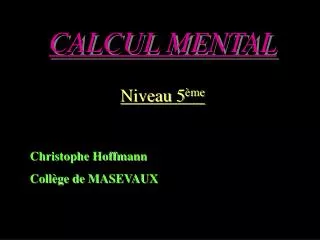 calcul mental