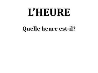 l heure