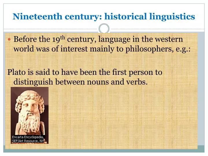 nineteenth century historical linguistics