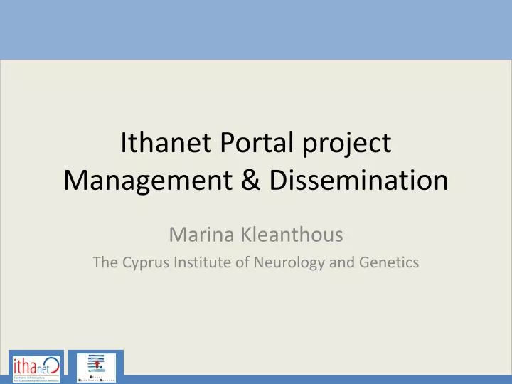 ithanet portal project management dissemination