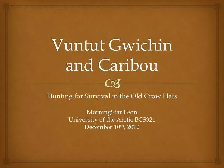 vuntut gwichin and caribou