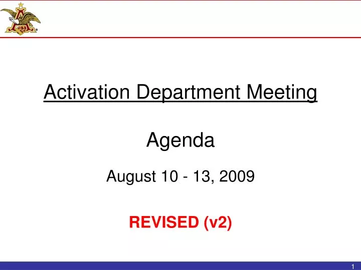 activation department meeting agenda