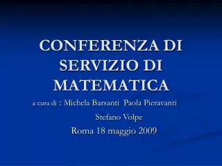 conferenza di servizio di matematica