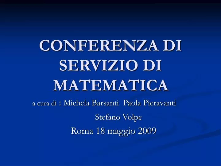 conferenza di servizio di matematica