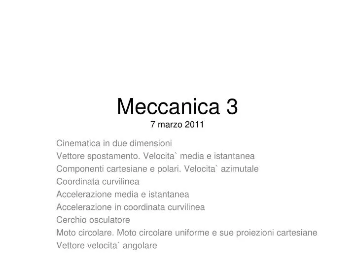 meccanica 3 7 marzo 2011