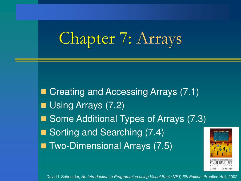 PPT - Chapter 7: Arrays PowerPoint Presentation, free download - ID:3987219