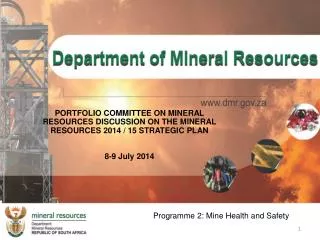 Programme 2: Mine Health and Safety
