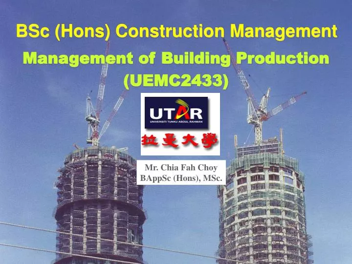 bsc hons construction management