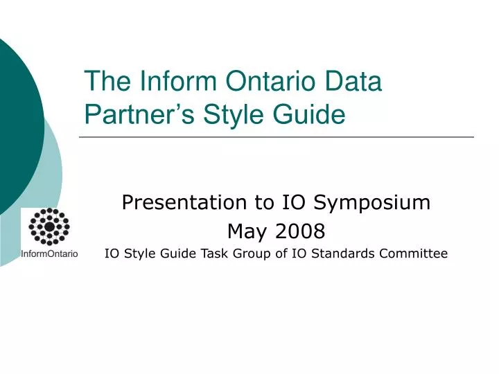 the inform ontario data partner s style guide