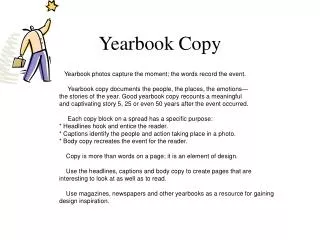 Yearbook Copy