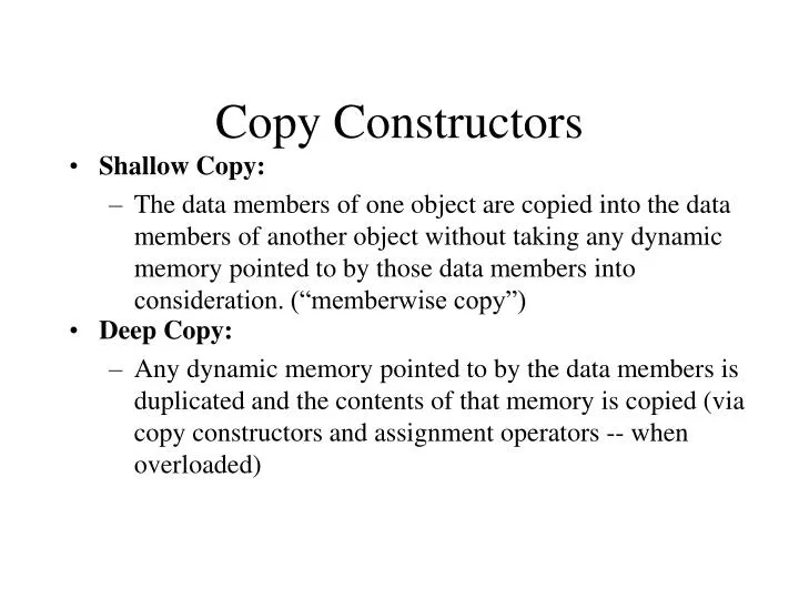 copy constructors