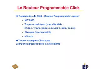 le routeur programmable click
