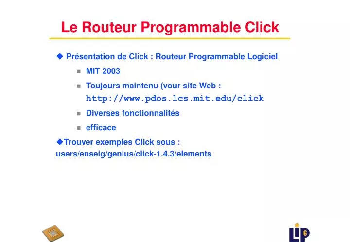 le routeur programmable click