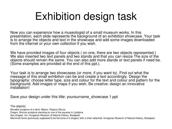 exhibition design task