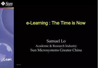 e-Learning : The Time is Now