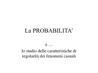 la probabilita