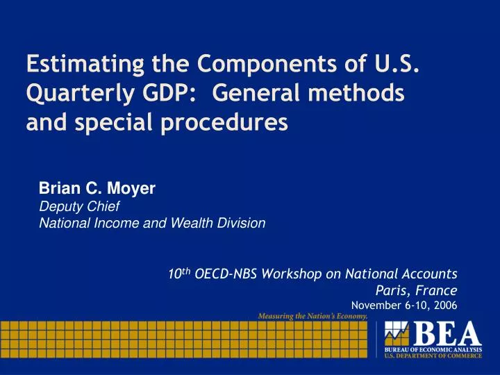 estimating the components of u s quarterly gdp general methods and special procedures