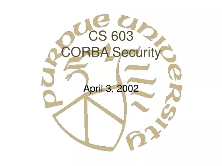 cs 603 corba security