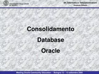 Consolidamento Database Oracle