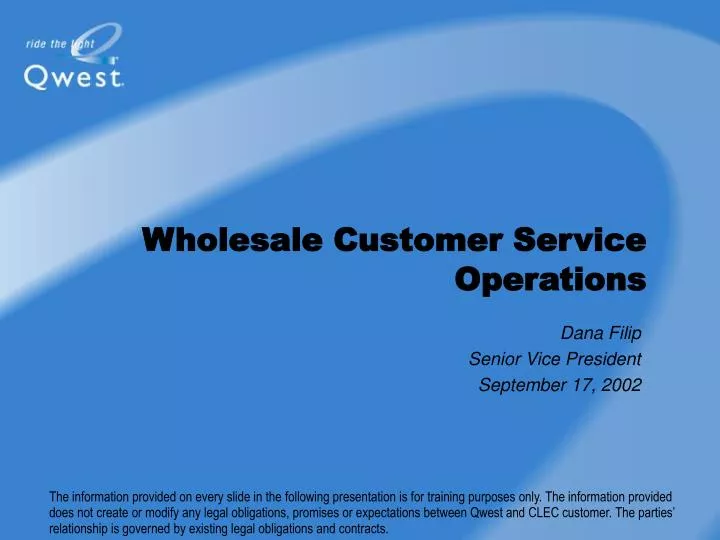 wholesale customer service operations