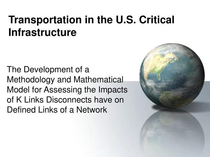 transportation in the u s critical infrastructure