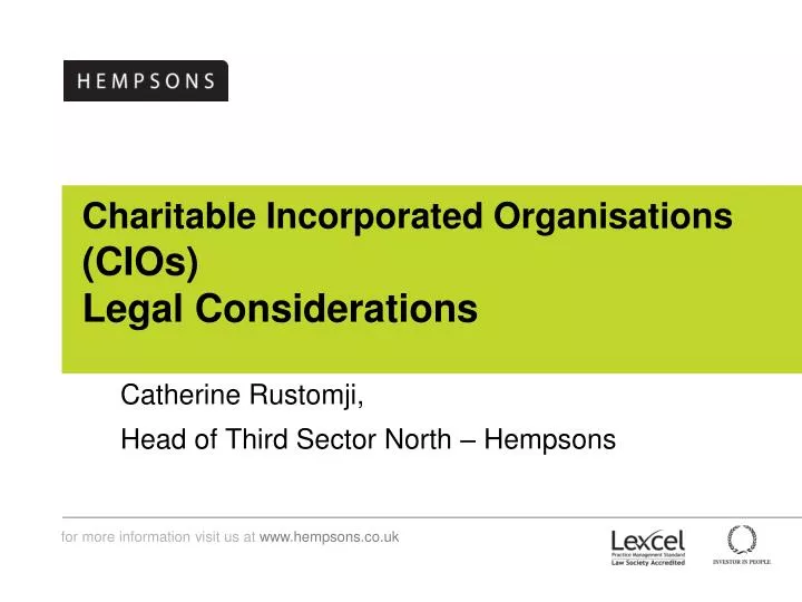 charitable incorporated organisations cios legal considerations
